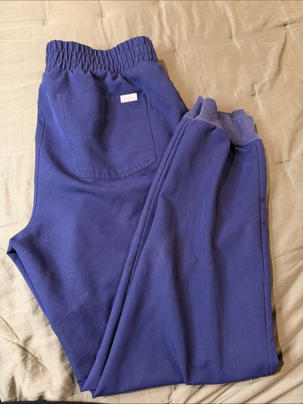 Figs Navy Blue Elastic Waist Jogger Scrub Pants